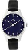 Titan S Analog Watch For Women| Black Color Watch| Perfect Gift Option | With Leather Strap | Round Dial | Elegant Look| High Quality & Water Resistant