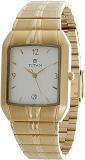 Titan Unisex Stainless Steel Analog White Dial Watch 9264Ym01, Band Color Gold