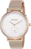 Titan Women Metal Analog White Dial Watch 95142Wm01/Np95142Wm01, Band Color Rose Gold