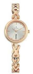 Titan Women Metal Karishma Analog Silver Dial Watch Nm2601Wm01 / Nl2601Wm01/Nr2601Wm01, Band Color Rose Gold