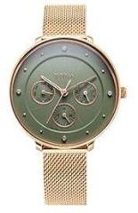 Titan Women Stainless Steel Analog Green Dial Watch 2651Wm05, Band Color Rose Gold