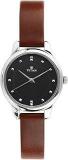 Titan Women's Analog Black Dial Brown Band Leather Watch