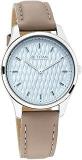 Titan Women's Analog Blue Dial Beige Band Leather Watch