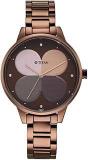 Titan Women's Brown Dial & Band Allure Analog Metal Watch: Floral Mosaic Dial & Sleek Strap NS2648QM01