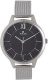 Titan Workwear Analog Watch For Women Metal Black Dial With Silver Strap NS2617SM01