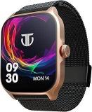 Titan Zeal Premium Fashion Smartwatch|1.85 Inch AMOLED Display With AOD|390 * 450 Pixel Resolution|Functional Crown|SingleSync BT Calling|Advanced Chipset|100+ Sports Modes & Watchfaces IP68 Mesh Strap