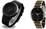 TNZ TNZ Men's Arrow Premium Smart Look Full Black Silicon Strap Analog Wrist Watch And Black Golden Colour Unisex Wrist Smart Watch For Boys Girls