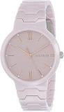 Tommy Hilfiger Quartz Analog Pink Dial Ceramic Strap Watch For Women NETH1781957