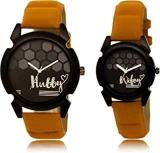 TRUE COLORS Fashion Analogue Unisex Watch Black Dial Brown Colored Strap Hubby Wifey Brown Leather