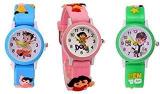 Unequetrend Unisex Watch Multi Colored Strap Pack Of 3