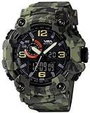 V2A Green Camouflage Analog Digital Sport Watches For Men's And Boys Black Dial And Green Color Strap