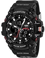 V2A Men's Analog Digital 3ATM Waterproof Sports Watch with Backlight Alarm Snooze Stopwatch