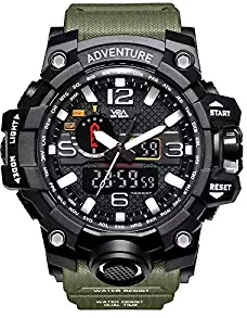 V2A Quartz Analogue Digital Black Dial Men's Watch