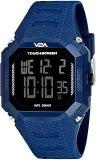 V2A Silicone Creative Touch Controls Digital 5Atm Waterproof Unisex Sports Watch Black Dial And Blue Strap, Blue Band