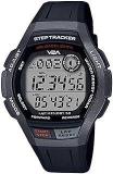 V2A STEPO 50 Lap Memory 5ATM Waterproof Unisex Fitness Sports Watch With Step Counter Stop Watch And Countdown Timer Black Grey