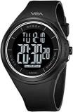 V2A Touch Controls Digital 5ATM Waterproof Unisex Sports Watch Black Dial And Strap