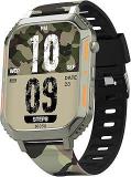 Vibez By Lifelong |New Launch|Trooper 2.02 Always On HD Display, Interchangeable Dual Straps, BT Calling, Long Lasting Battery, Multiple Sports Mode, Rugged Smartwatch VBSW2124, Silver & Military Green