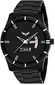 Vills Laurrens Analogue Black Dial Day and Date Men's Watch