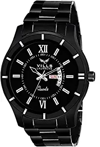 Analogue Men's & Boys' Watch Black Dial Black Colored Strap