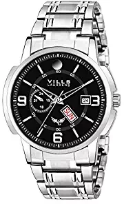 Vills Laurrens Metallic Black Day and Date Men's Watch VL 1190