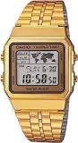 Vintage Series Digital Gold Dial Unisex's Watch A500WGA 9DF