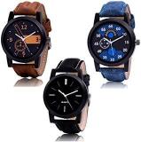 Watch City Analog Classy Unique Dial And Staylish Belt Men's Club Combo Pack Of 3 Watches For Man And Boy