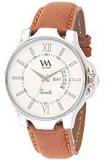 Watch Me White Dial Brown Leather Strap Day Date Watch For Man And Boys