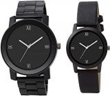 WizMark Analogue Unisex Watch Black Dial Black Colored Strap Pack Of 2