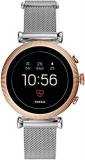 Women's Gen 4 Sloane HR Heart Rate Stainless Steel Mesh Touchscreen Smartwatch, Color: Rose Gold, Silver FTW6043