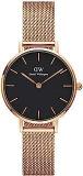 Women's Petite Melrose 28mm Rose Gold Mesh Strap Black Dial Analog Watch