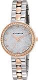 Women's Stylish Silver Dial Rose Gold Two Tone Metal Strap Watch, Model No. A2068 66