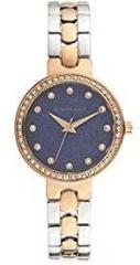 Women's Stylish Silver Dial Rose Gold Two Tone Metal Strap Watch, Model No. A2068 66