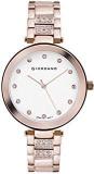 Women's White Dial Full Rose Gold Metal Strap With Crystal On Strap Watch A2037 33