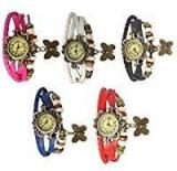 Aaradhya Fashion Analogue Black, Blue, Pink, White, Red Dial Girl's Combo Of 5 Watch A9Fdori Wpbrblue2112