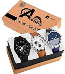 Acnos Chronograph Design Multi Analog Combo Watches for Men and Watches for Boys Pack of 3