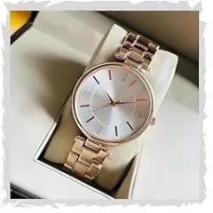 Acnos Premium Girl Wrist Watch Rose Gold Plated Analog Watch Diamond Studded Dial Stylish Bracelet Strap Stainless Steel Band Perfect for Women