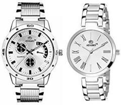 ADAMO Designer Analog Silver Dial Unisex Watch 109 2480SM01