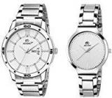 Adamo Designer Day & Date Couple Combo Analogue White Wrist Watch For Men And Women 812 816Sm01