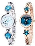 Addic Analogue White And Blue Dial Lovely Women's Watch Combo Of 2