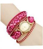 Aelo Multiband Pink Bracelet Watch For Women And Girls Uww2021