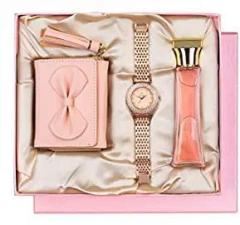 AICA Gifts Womens Perfume Watch & Clutch Wallet Combo Gift Set. Valentines Day Birthday Wedding Anniversary Gift for Girlfriend Women Wife. Valentines Day Gift. Gift For Valentines. 3pcs Combo Giftset