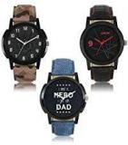 Ak LOREM Leather Men's Analogue Combo Watches LR 3 7 8