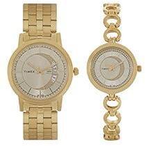 Analog Champagne Dial Couple's Watch set TW00PR229