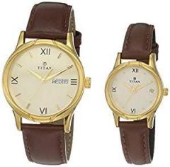 Analog Gold Dial Pair Watch NM15802490YL05 / NL15802490YL05