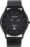 Analog Slim Watch For Men & Women. Cool, Classy, Trendy, Funky, Stylish Unisex Watches. Round Black Dial Black Strap