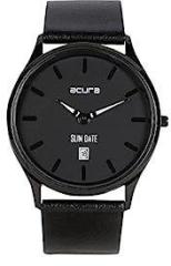 Analog Slim Watch for Men & Women. Cool, Classy, Trendy, Funky, Stylish Unisex Watches. Round Black dial Black Strap