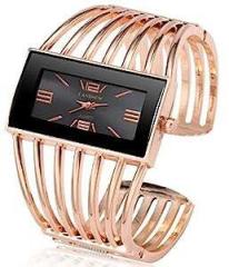 Analogue Black Dial Rose Gold Women's Watch XIN 496