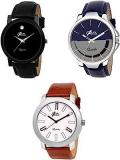 Analogue Men's Watch Pack Of 3 Multicolored Dial Multicolored Colored Strap