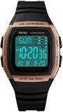 Arkhasa Skmei1278 Original Black Rose Gold Square Dial Digital Multifunction Waterproof Sport Watch For Boys & Girls