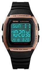 Arkhasa Skmei1278 Original Black Rose Gold Square Dial Digital Multifunction Waterproof Sport Watch for Boys & Girls